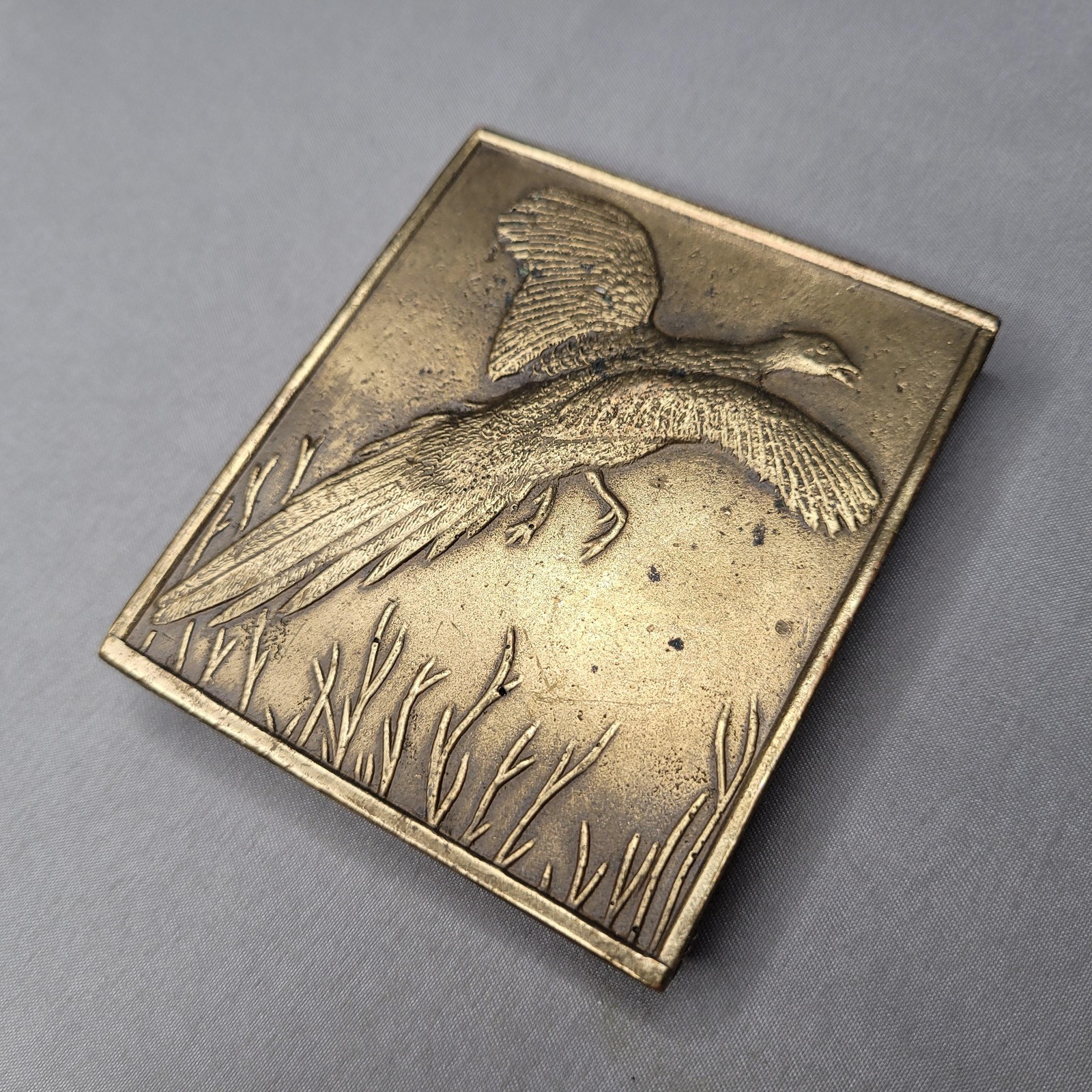 Bergamont Pheasant Game Bird Belt Buckle Men Gold Brass Western Hunting Wildlife