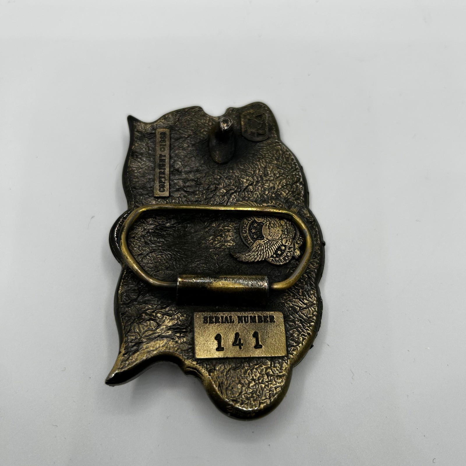 Vintage 1980 Lone Star Texas Belt Buckle Great American Buckle Co USA Serial 141