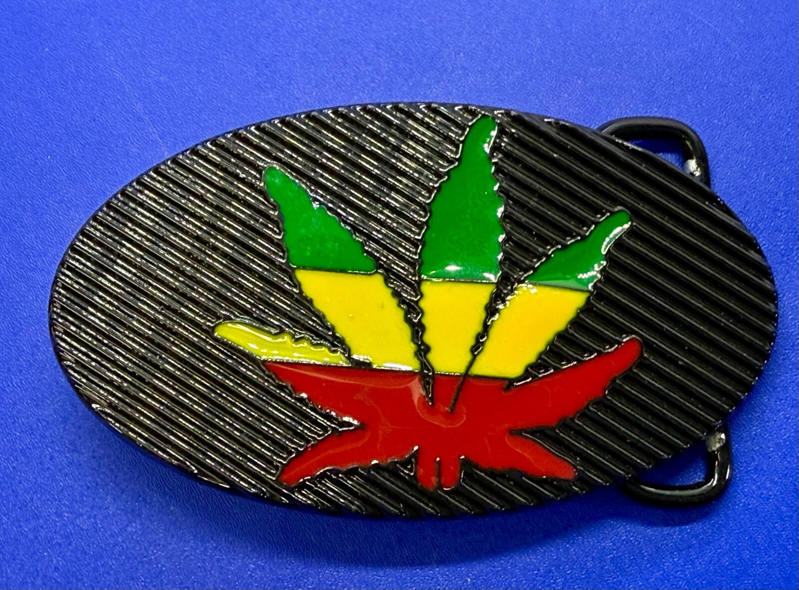 Rasta Colored Pot Marijuana CBD Weed Leaf Delta-283773 New Colorful Belt Buckle