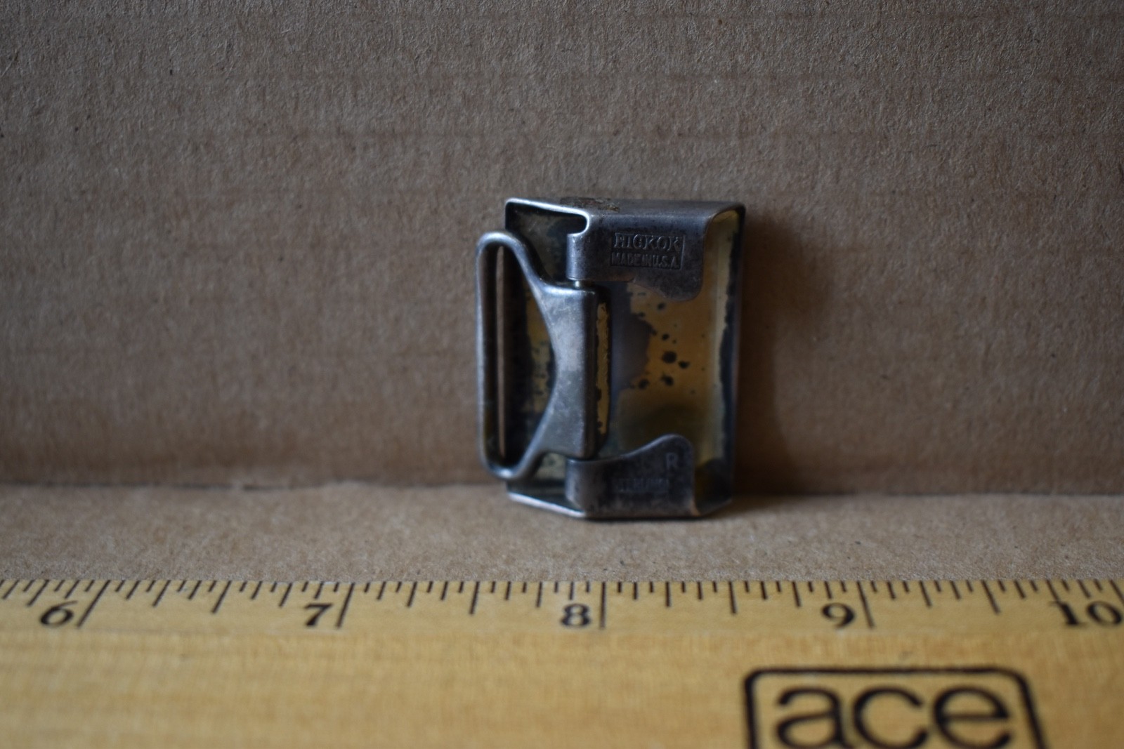 Antique Hickok Sterling Silver Belt Buckle Monogrammed « R » Used Ready 2 Wear #3