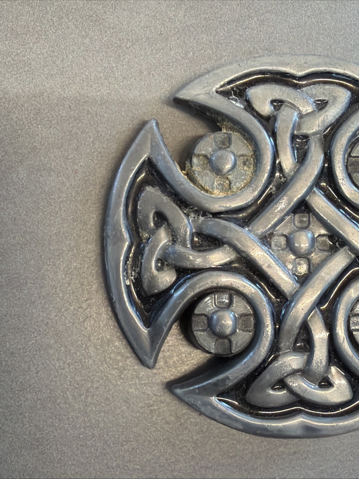 Celtic Knot Iron Cross Black Enamel Belt Buckle B10