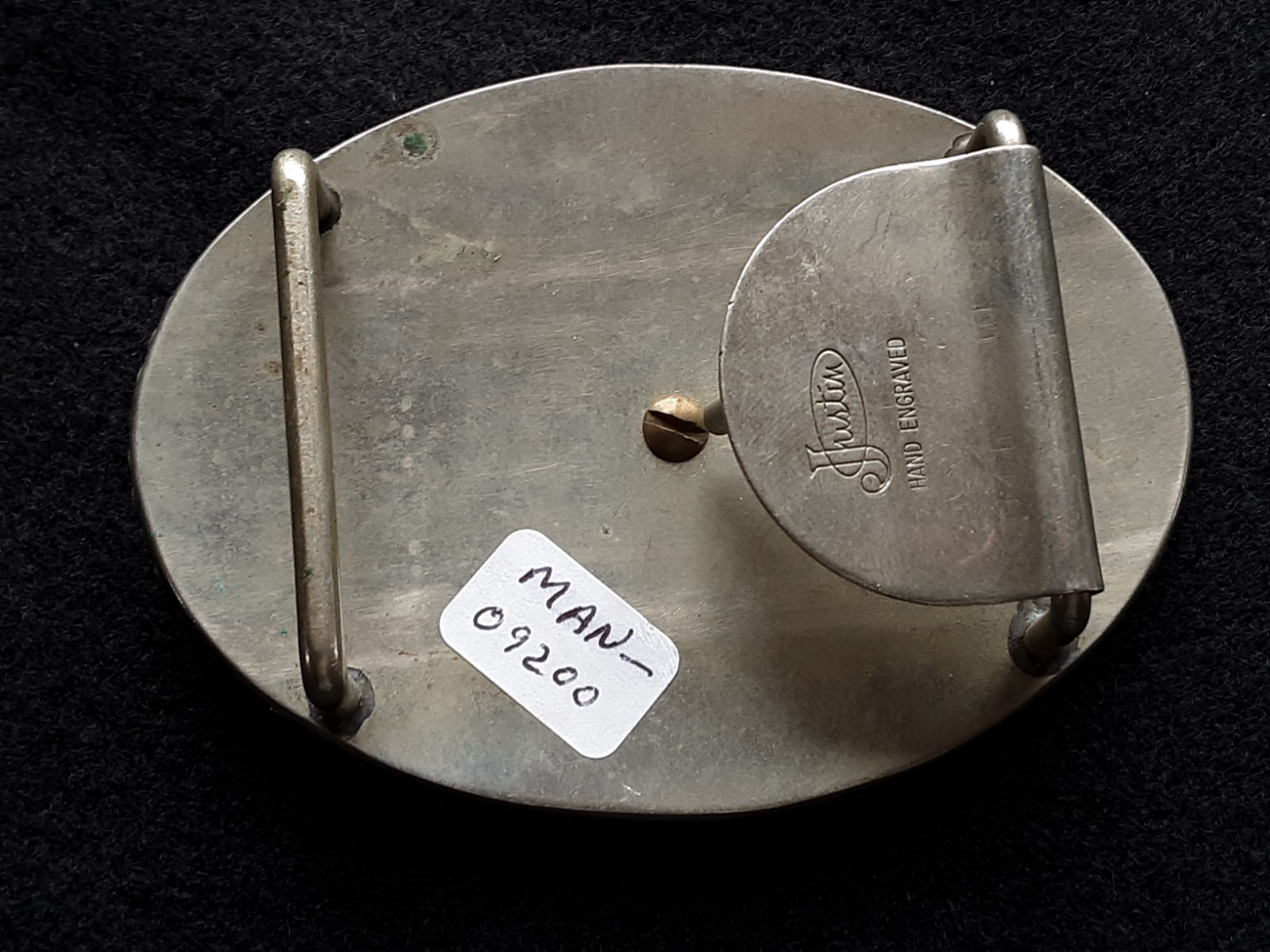 UNIQUE SOLID METAL BELT BUCKLE, LETTER « C » HAND ENGRAVED, MAN-0526*09200
