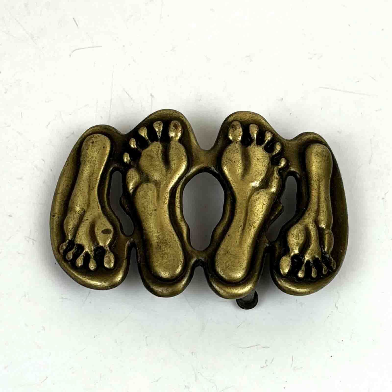 Belt buckle buckle « feet top/bottom » for 4 cm wide removable belts, unused