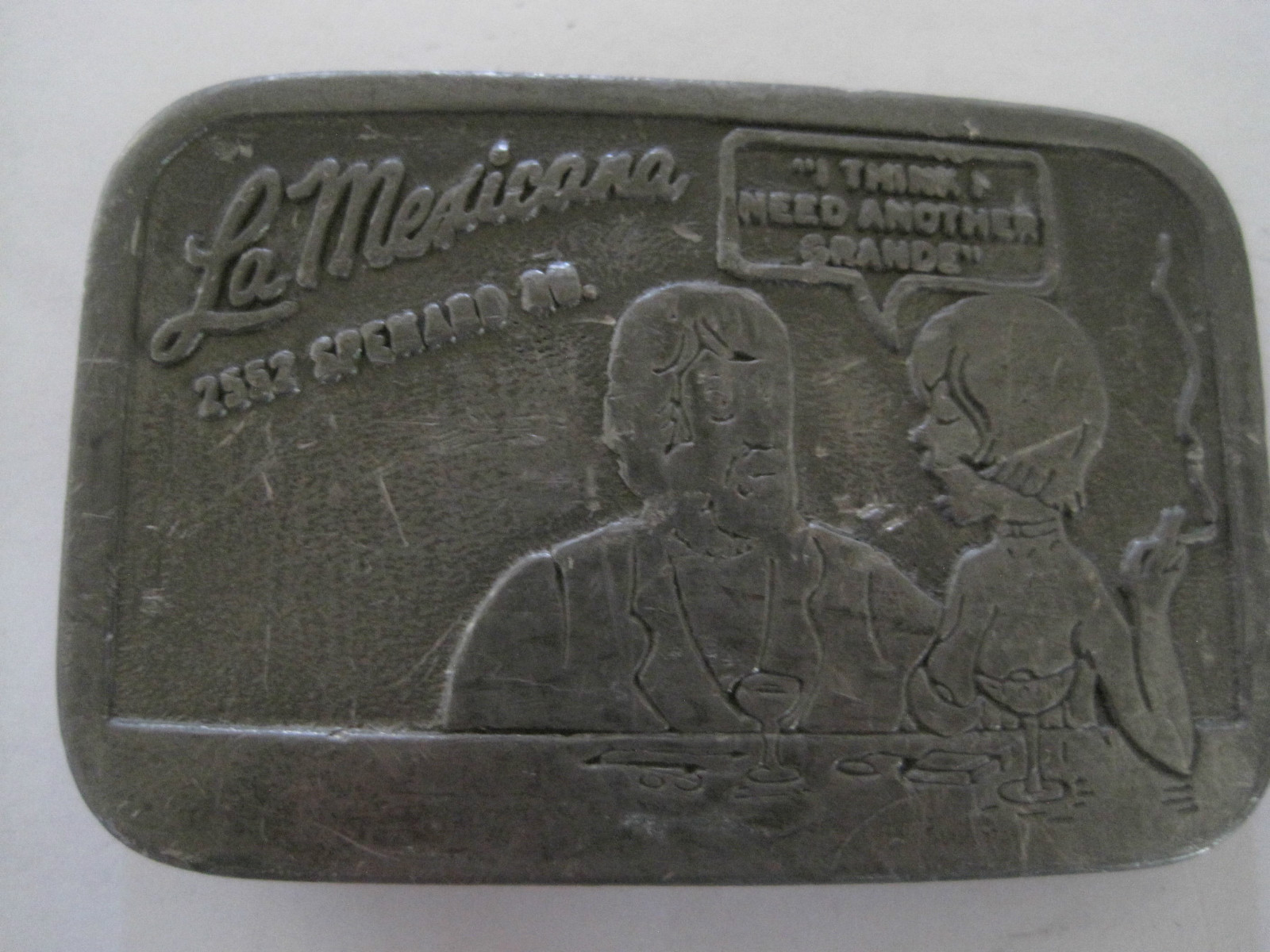 La Mexicana Belt Buckle Pewter Tone
