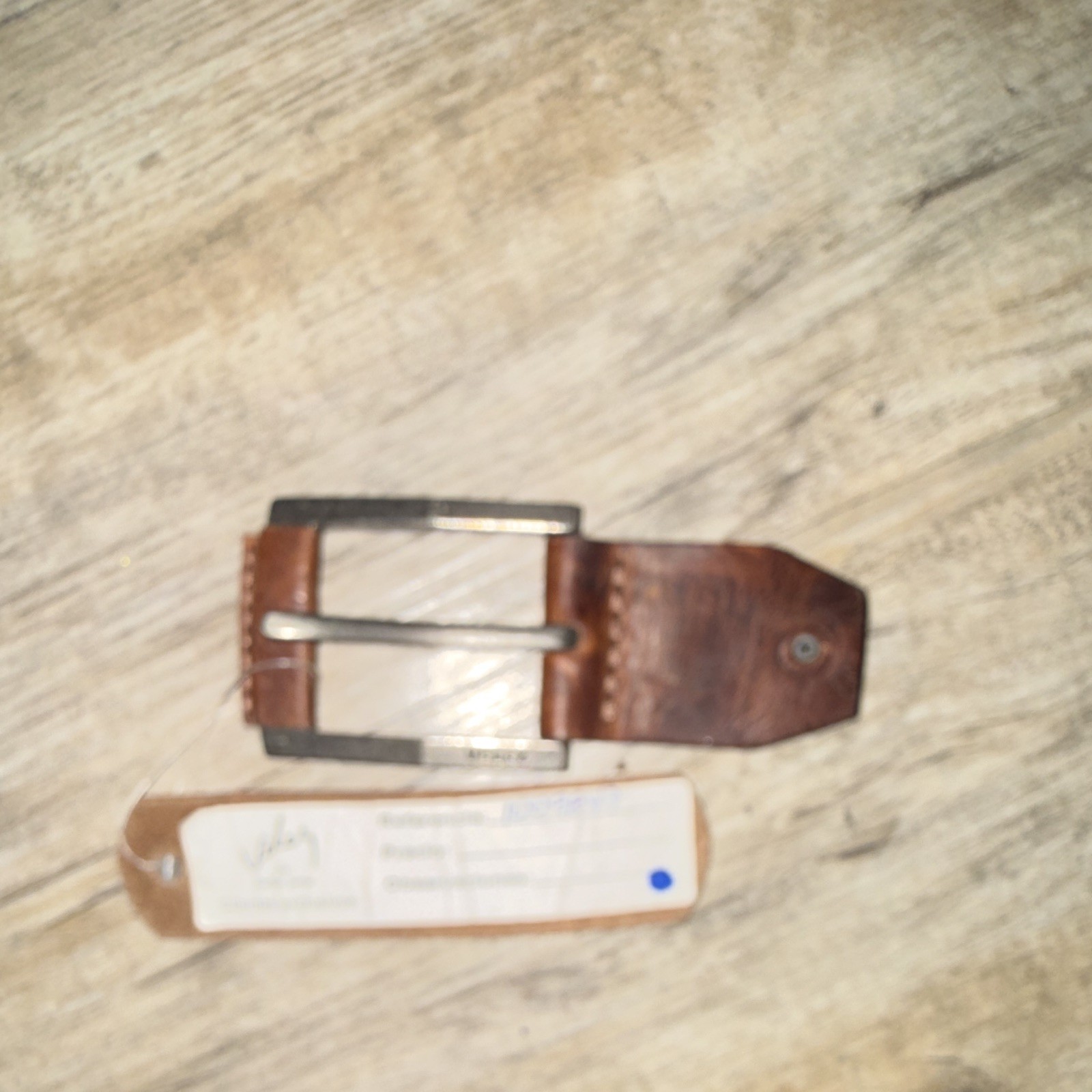 Velez Men&rsquo;s Brown Leather & Silver Metal Frame Belt Buckle 1.5in 1009847