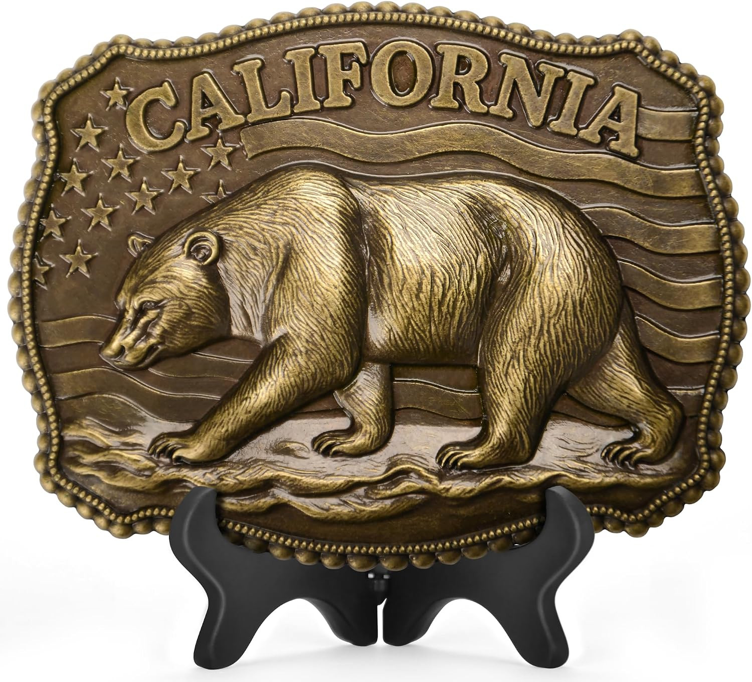 Western Belt Buckle for Men – California Grizzly Bear Cowboy Belt Buckles for…