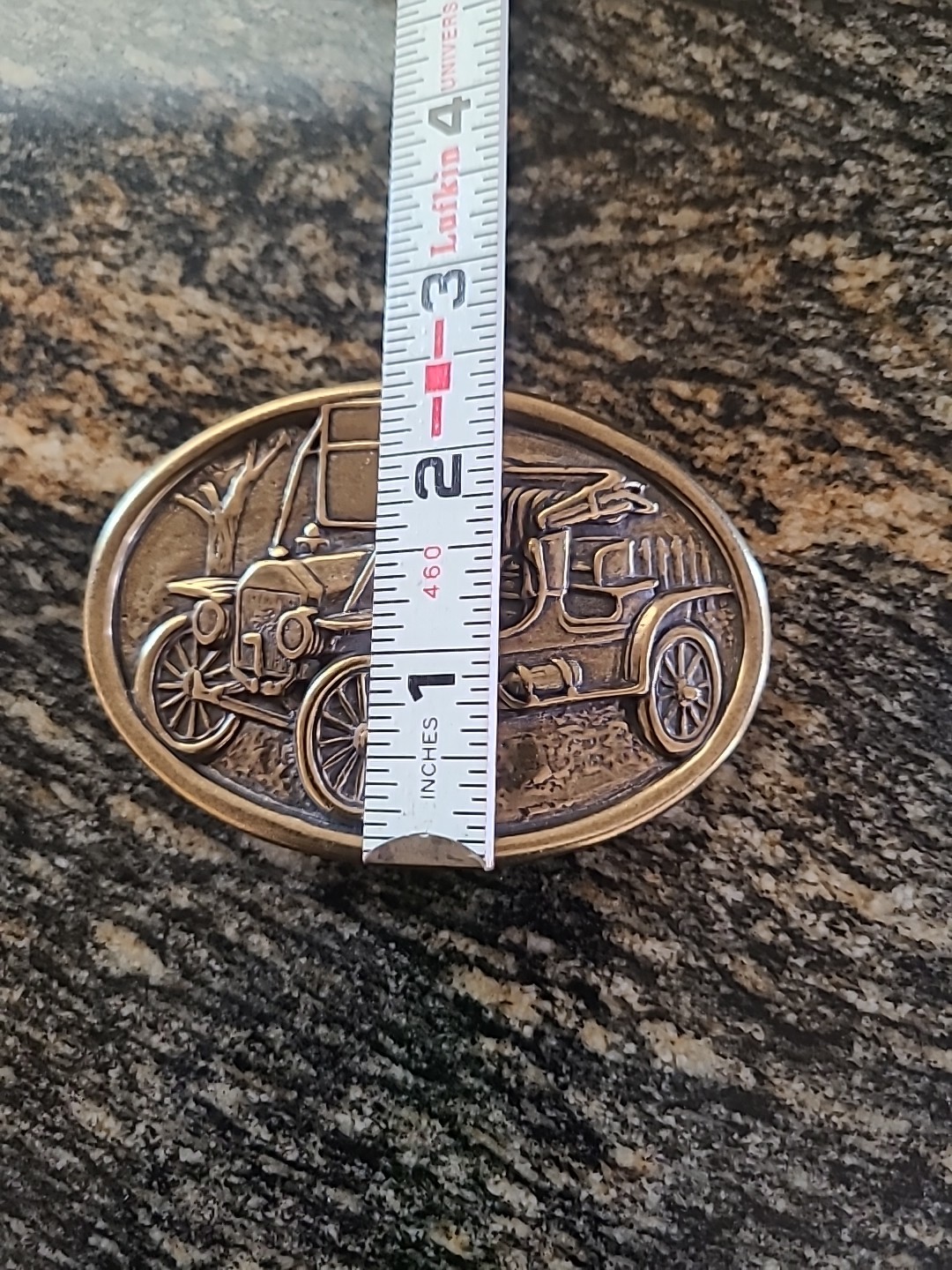 VTG Avon Brass Tone Model A Ford Car Automobile Oval Belt Buckle Casual Grunge