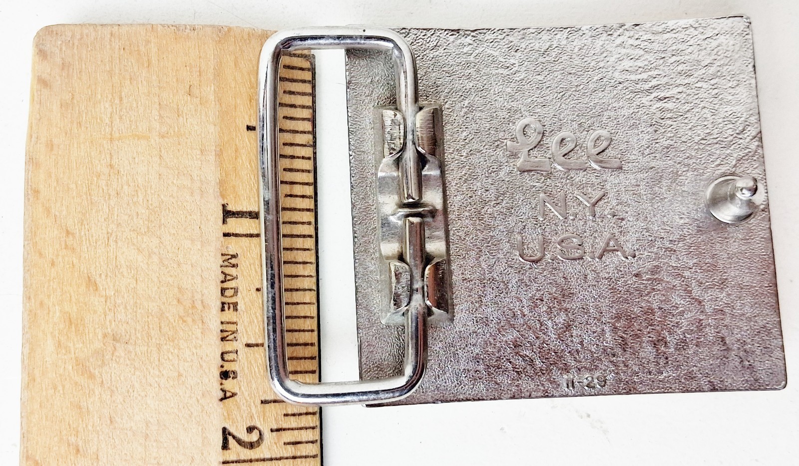 Vintage Lee Jeans L Initial Metal Belt Buckle Retro