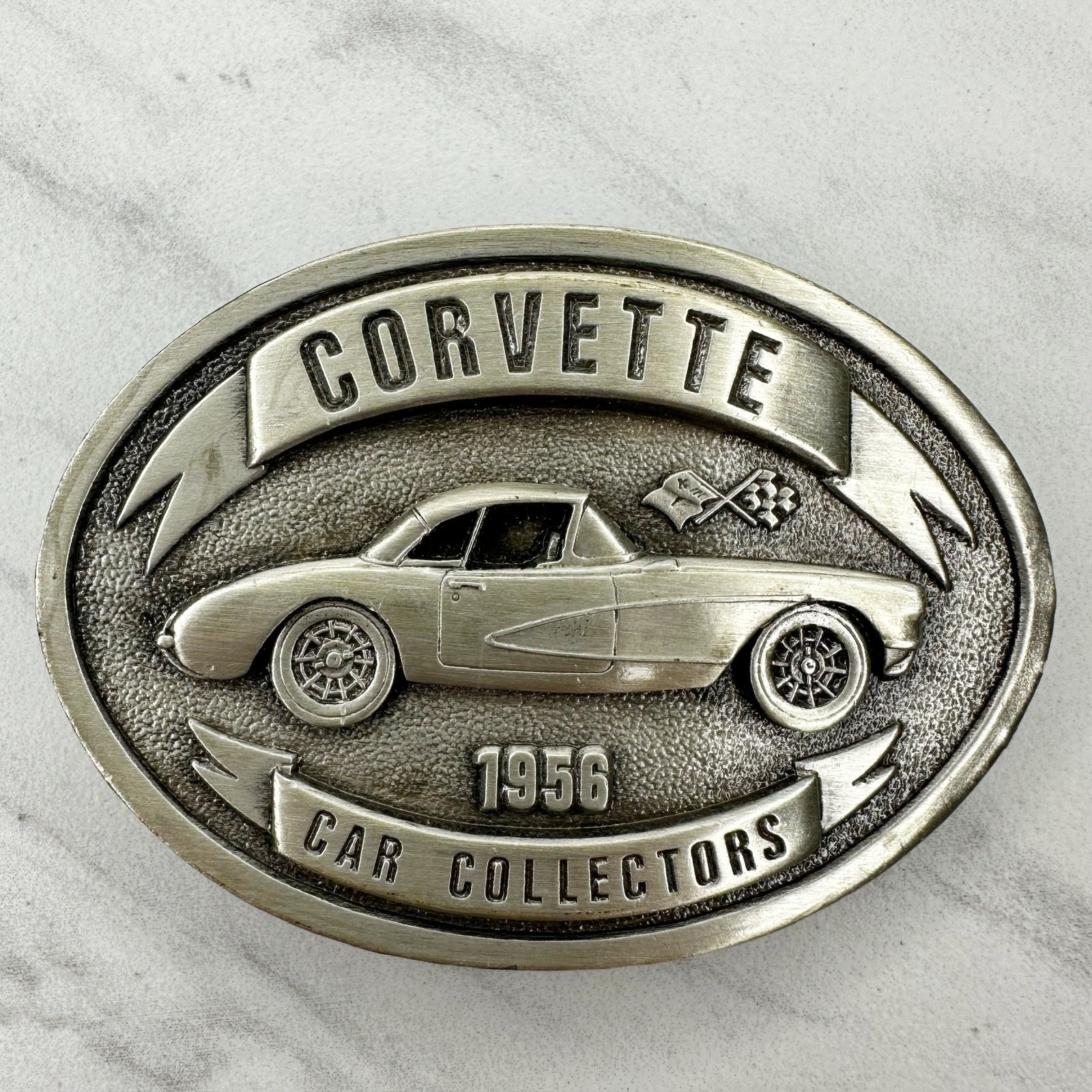 Vintage 1984 Vette Set 1956 Corvette Collectors Belt Buckle Made USA
