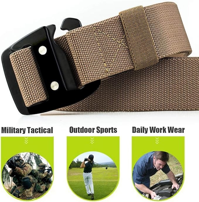 Tactical Stretch Belt for Men, 1.5&Prime; Military Work Rigger Elastic Nylon Hiking..