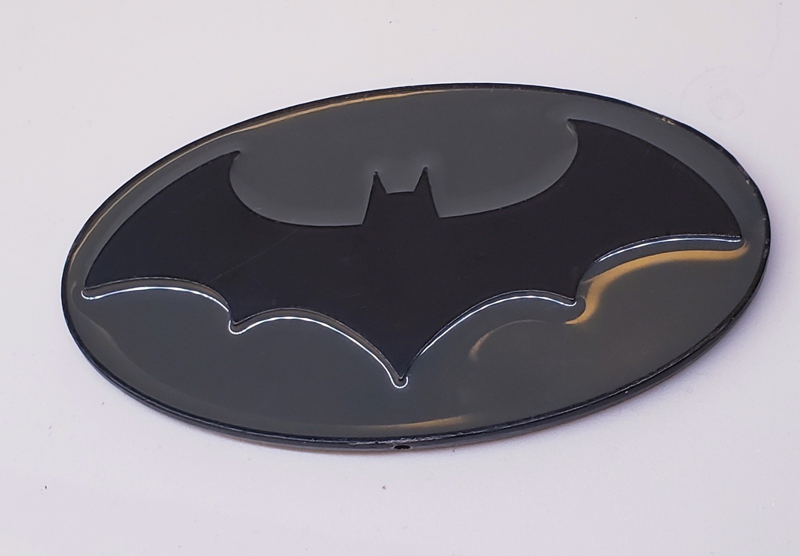Batman Emblem 2 Sided Yellow Black Oval DC Comics Metal Belt Buckle or Emblem
