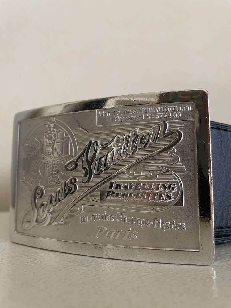 Louis Vuitton Metal Buckle Belt Travel Requisite design Used From Japan