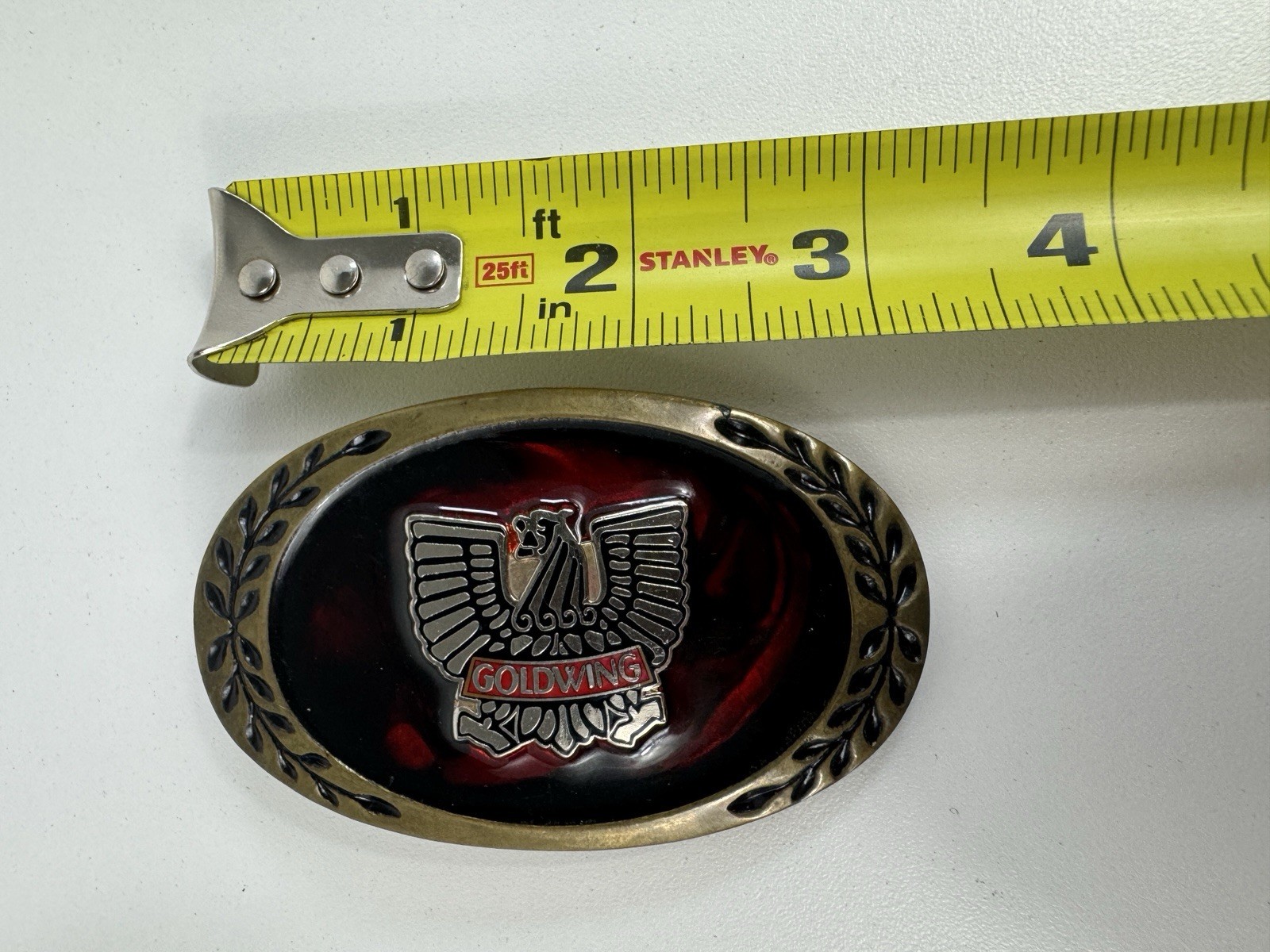 Vintage Honda Goldwing Motorcycle Brass Belt Buckle. Made In USA