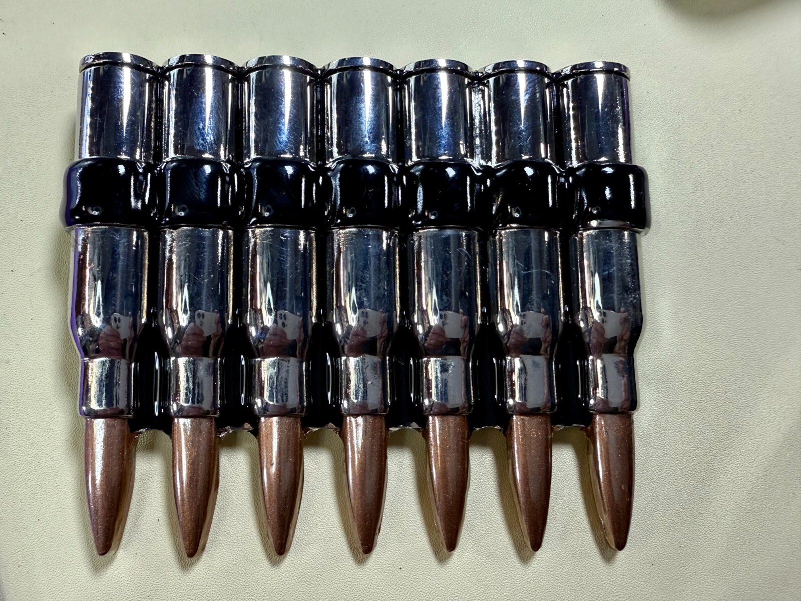 Ammo Bullets Clip MOS Figural Seven Shots Gun Collectors Heavy Large Belt Buckle