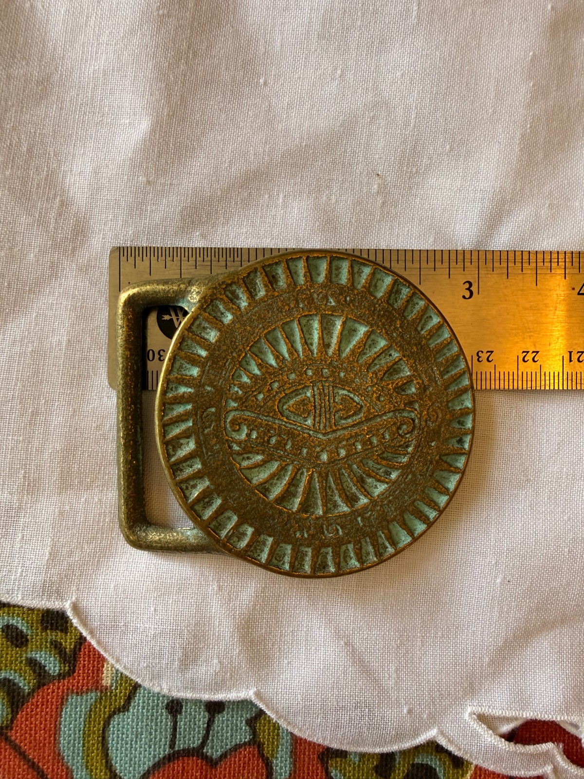 Trinity Hippie Egyptian Revival Style « Third Eye of God » Sold Brass Belt Buckle