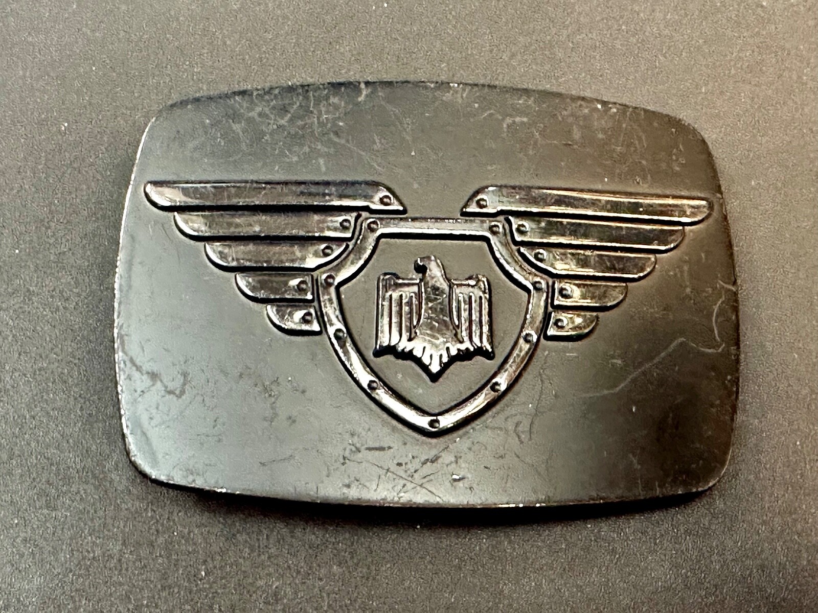 Chrome Brand Eagle Wings Wide Theme Black Color Belt Buckle