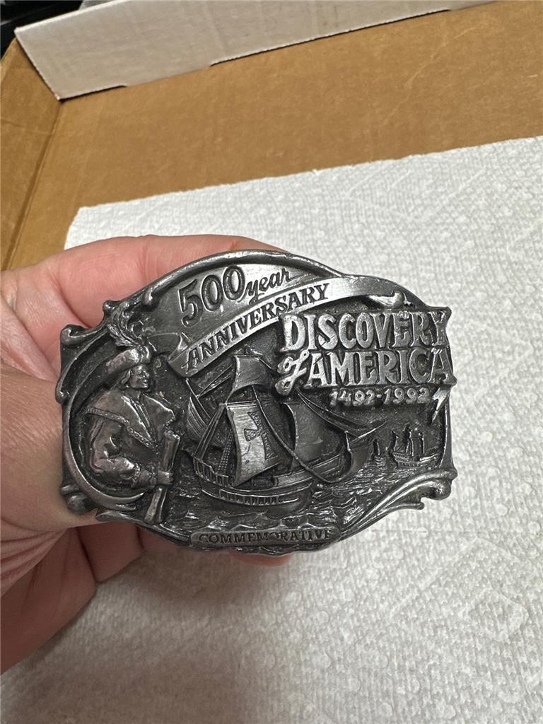 500 Year Anniversary Discovery America 1492-1992 Limited Edition Belt Buckle
