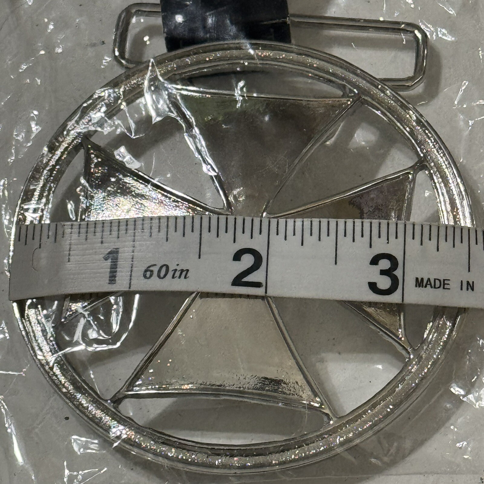 Vintage Y2K Silver Gothic Cross Belt Buckle 3.5&Prime; Goth Grunge Biker Unisex New
