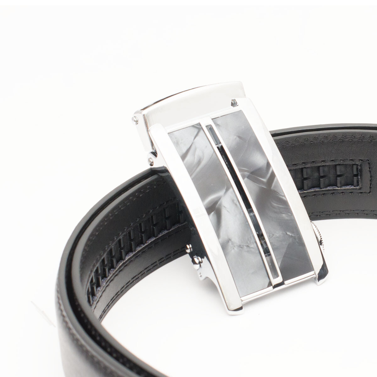 Belt automatic belt black gray genuine leather automatic stone-look can be shortened 144