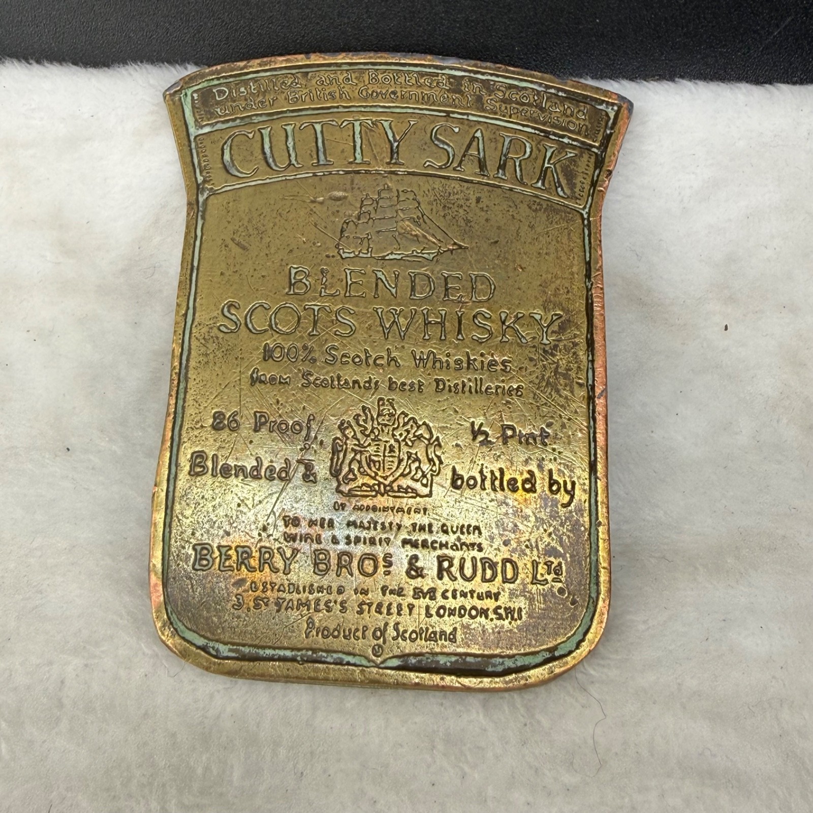 Vintage Whisky Belt Buckle Cutty Sark Blended Scots Whisky