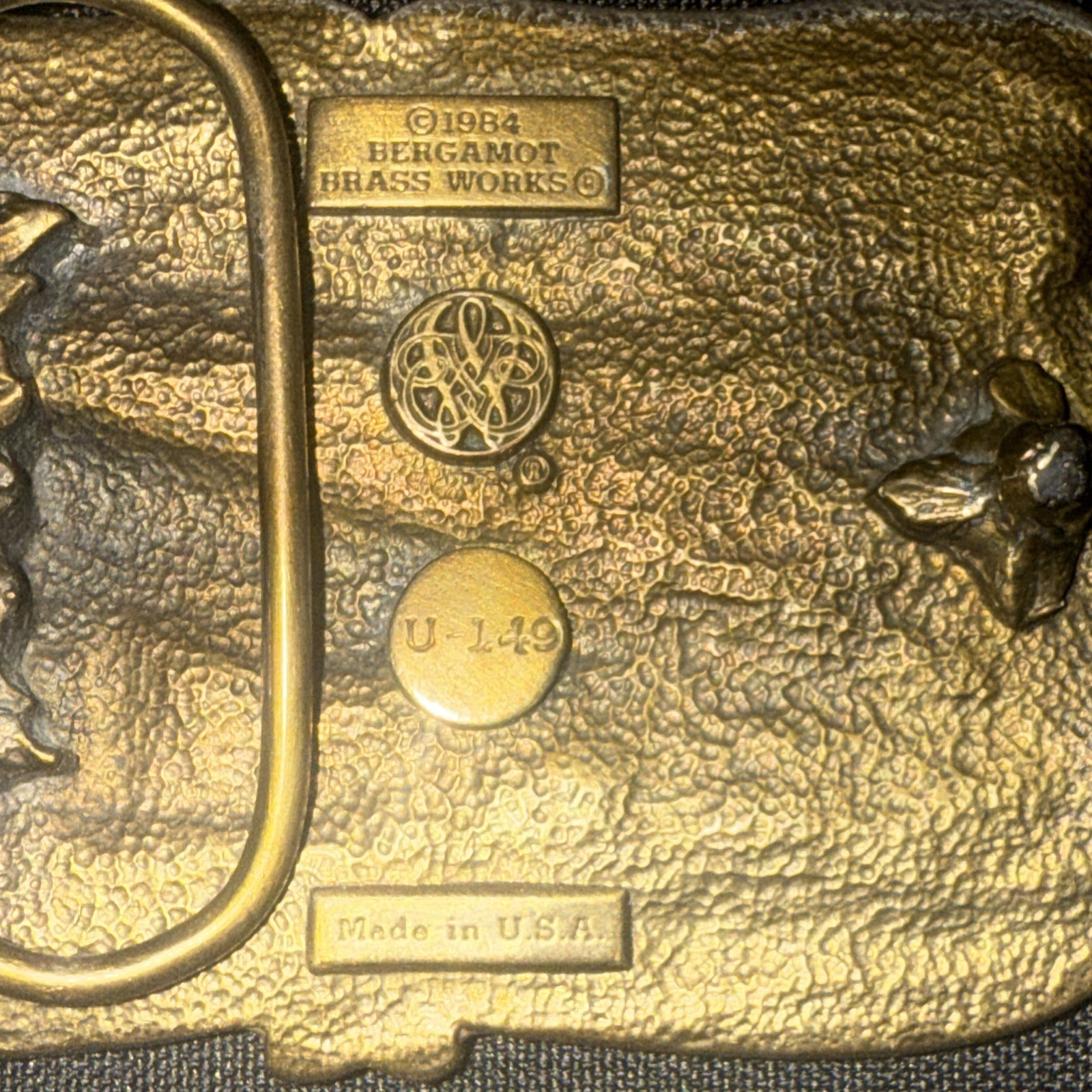 Vintage 1984 Bergamot Brass Works U-149 Steam Train 5473 Belt Buckle
