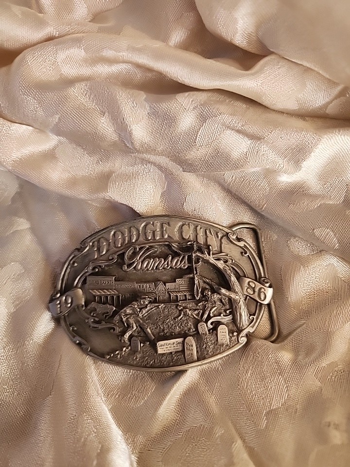 1986 Dodge City Kansas Western Commemorative Belt Buckle