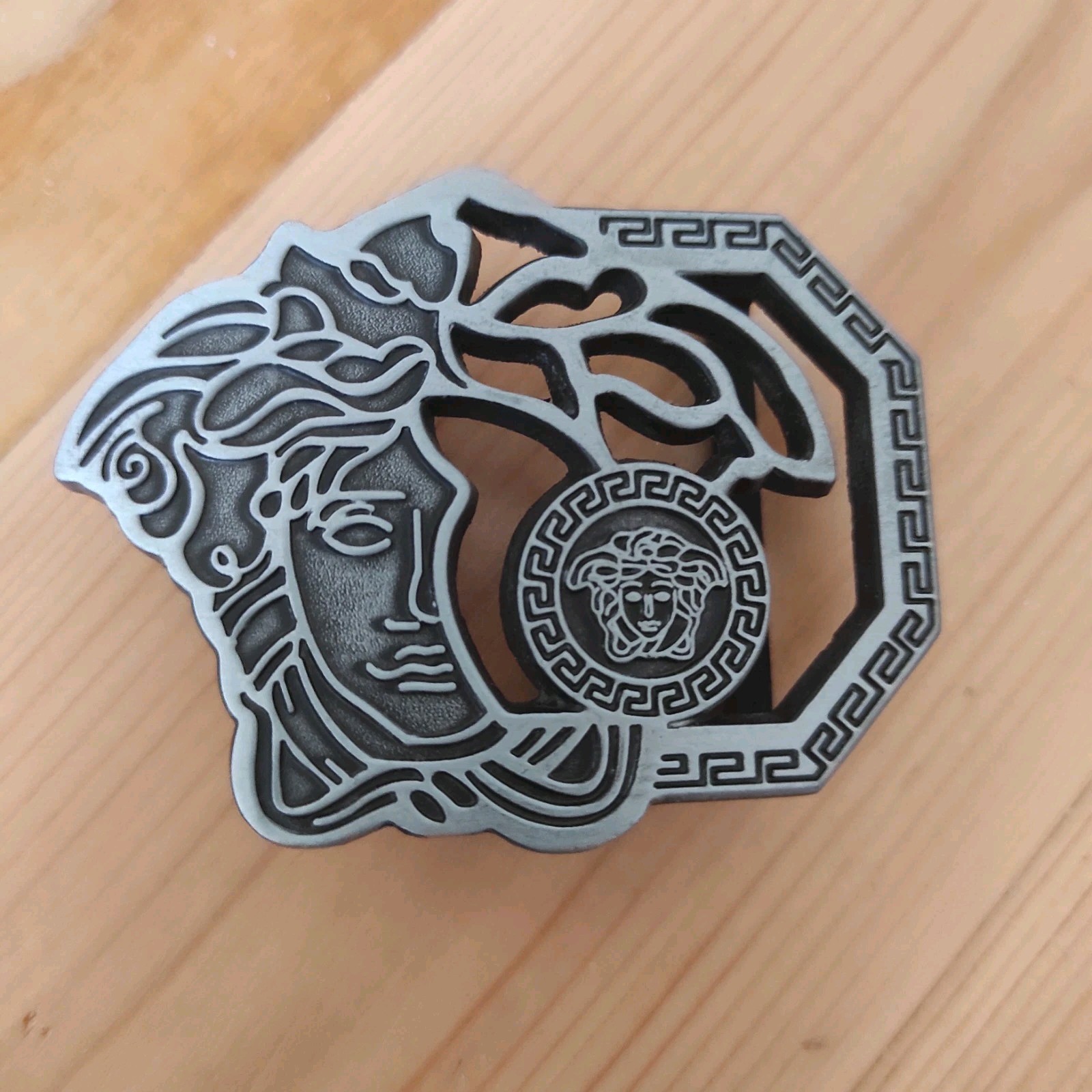 VERSACE. NEW. silver black tone. belt buckıe. Rare.