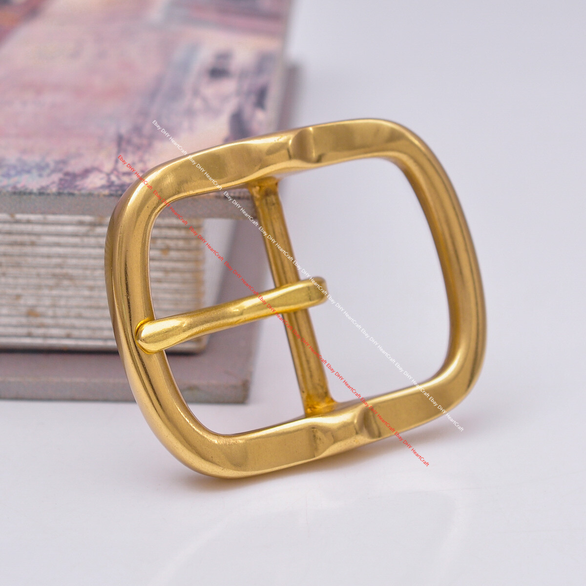 40MM HEAVY DUTY REAL SOLID BRASS HARDWARE CENTER BAR BELT BUCKLE REPLACEMENT