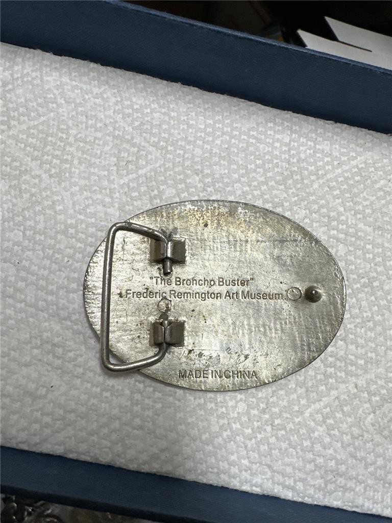 Vintage The Bronco Buster Belt Buckle Frederic Remington