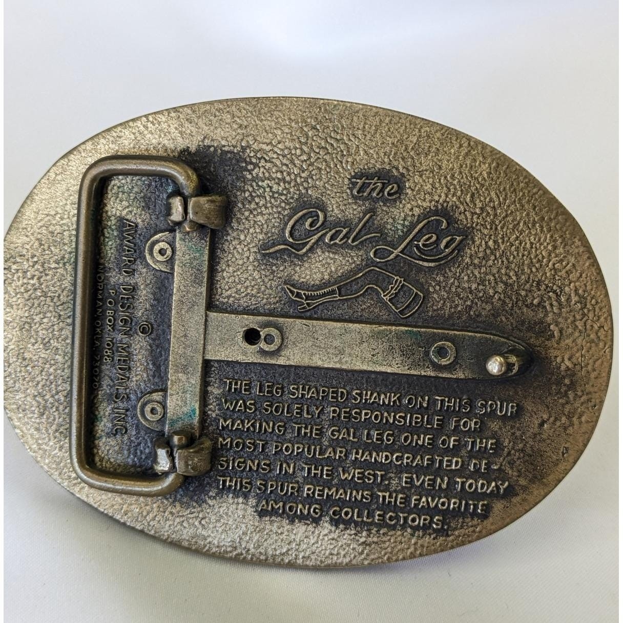 The Gal Leg Spinning Spur Belt Buckle Western Brass Silver Award Design Medals