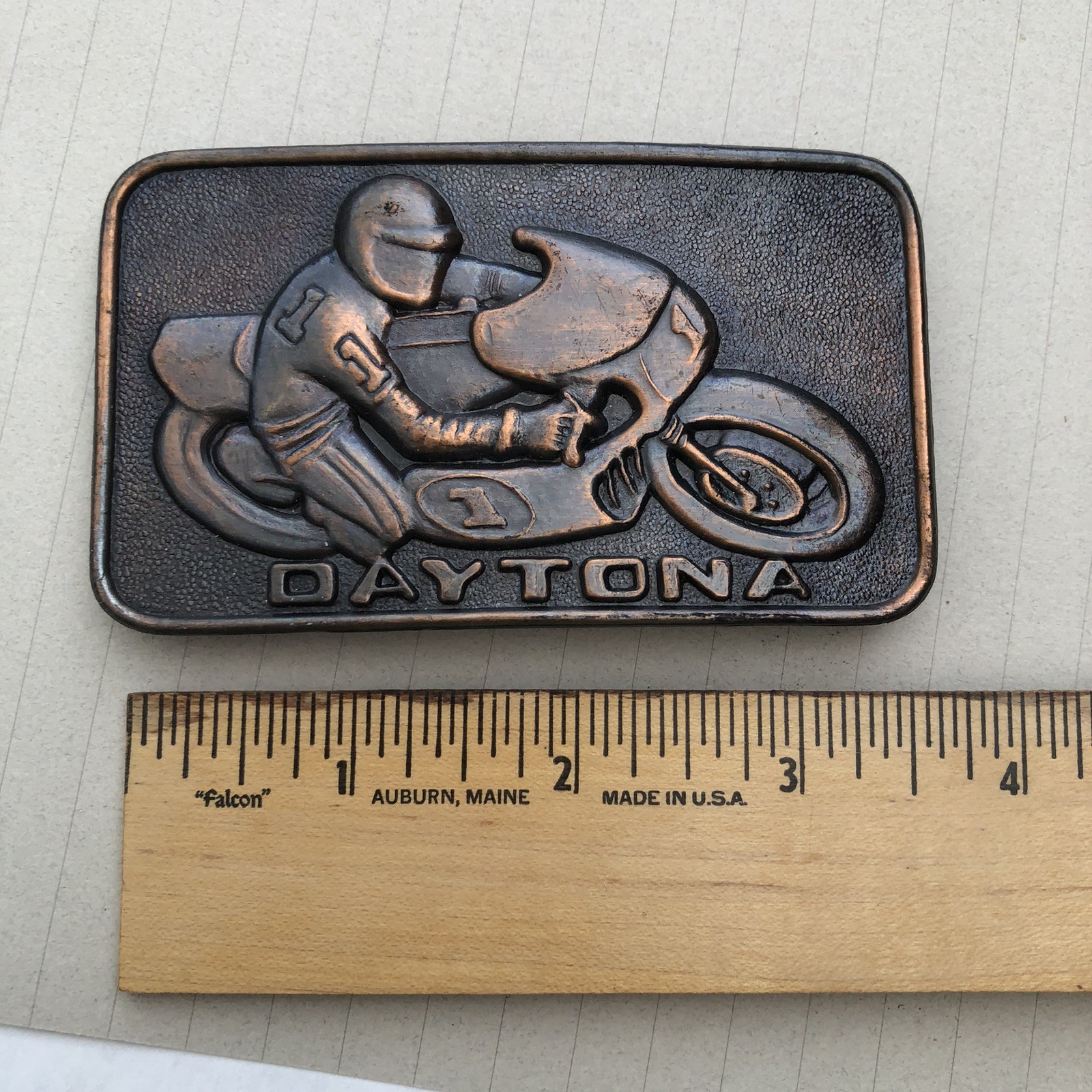 Vintage Daytona Motor Speedway Racing Belt Buckle Motorcycle