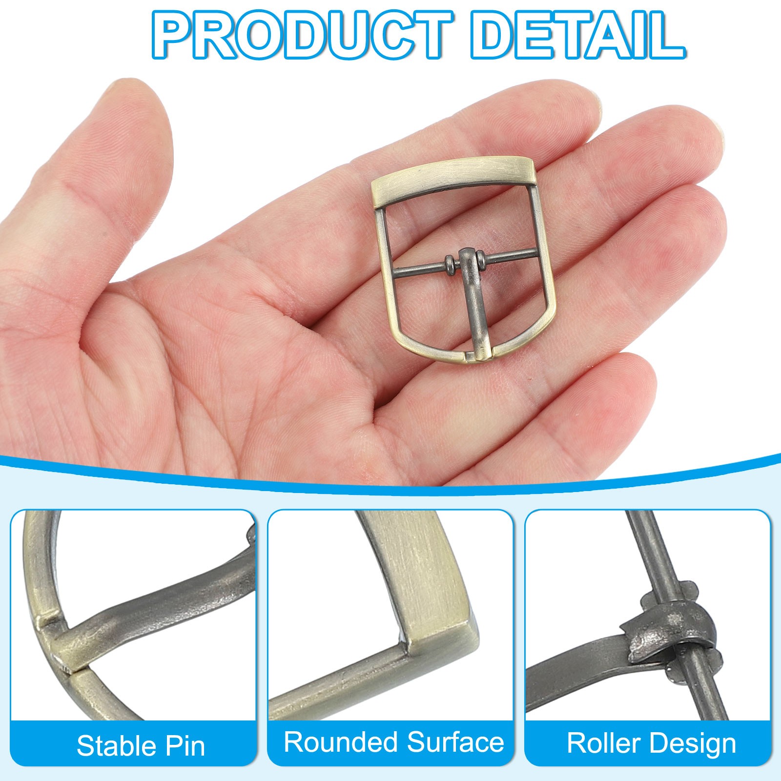8Pcs 1&Prime; Single Prong Belt Buckle Metal Roller Buckle Brown/Black