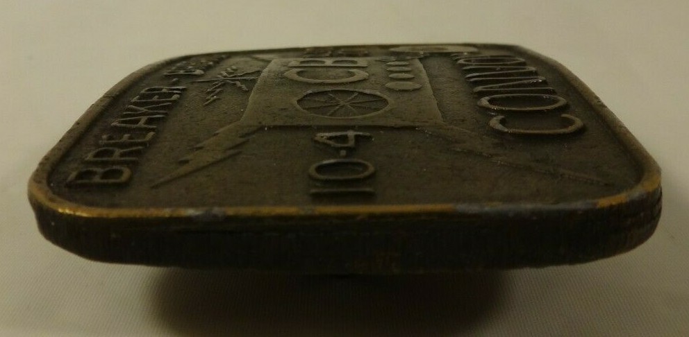 Vintage C B Convoy 10-4 Breaker Breaker Men Gold Brass Tone Belt Buckle Come On