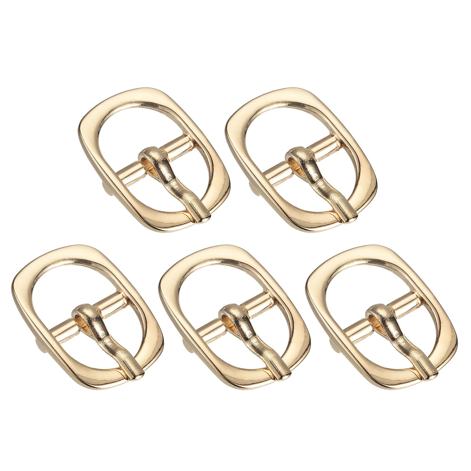 5Pcs 0.5&Prime; Single Prong Belt Buckle Oval Center Bar Buckles for Belt Champagne