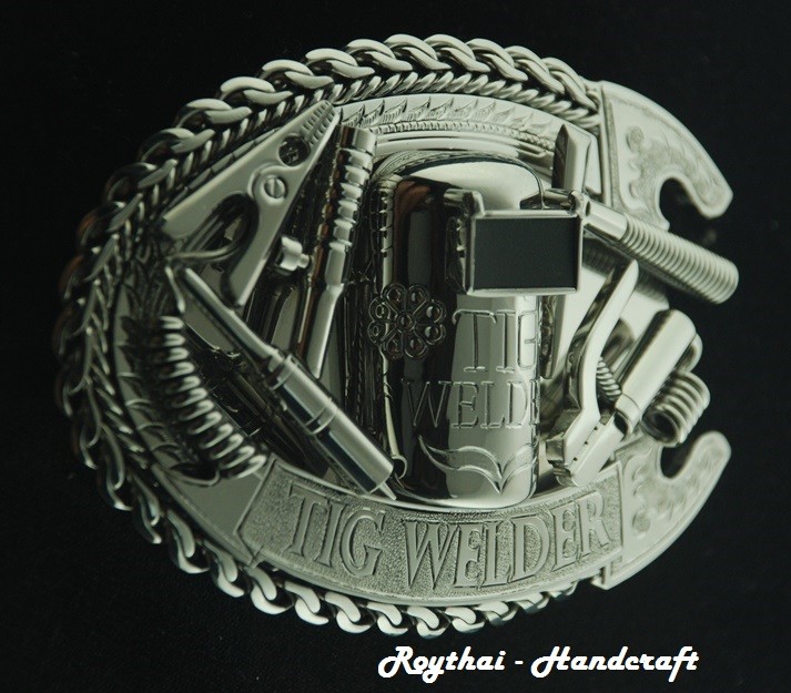 (8X11 CM) MADE BY ORDER MEN BELT BUCKLE HANDMADE STAINLESS STEEL TIG WELDER 4