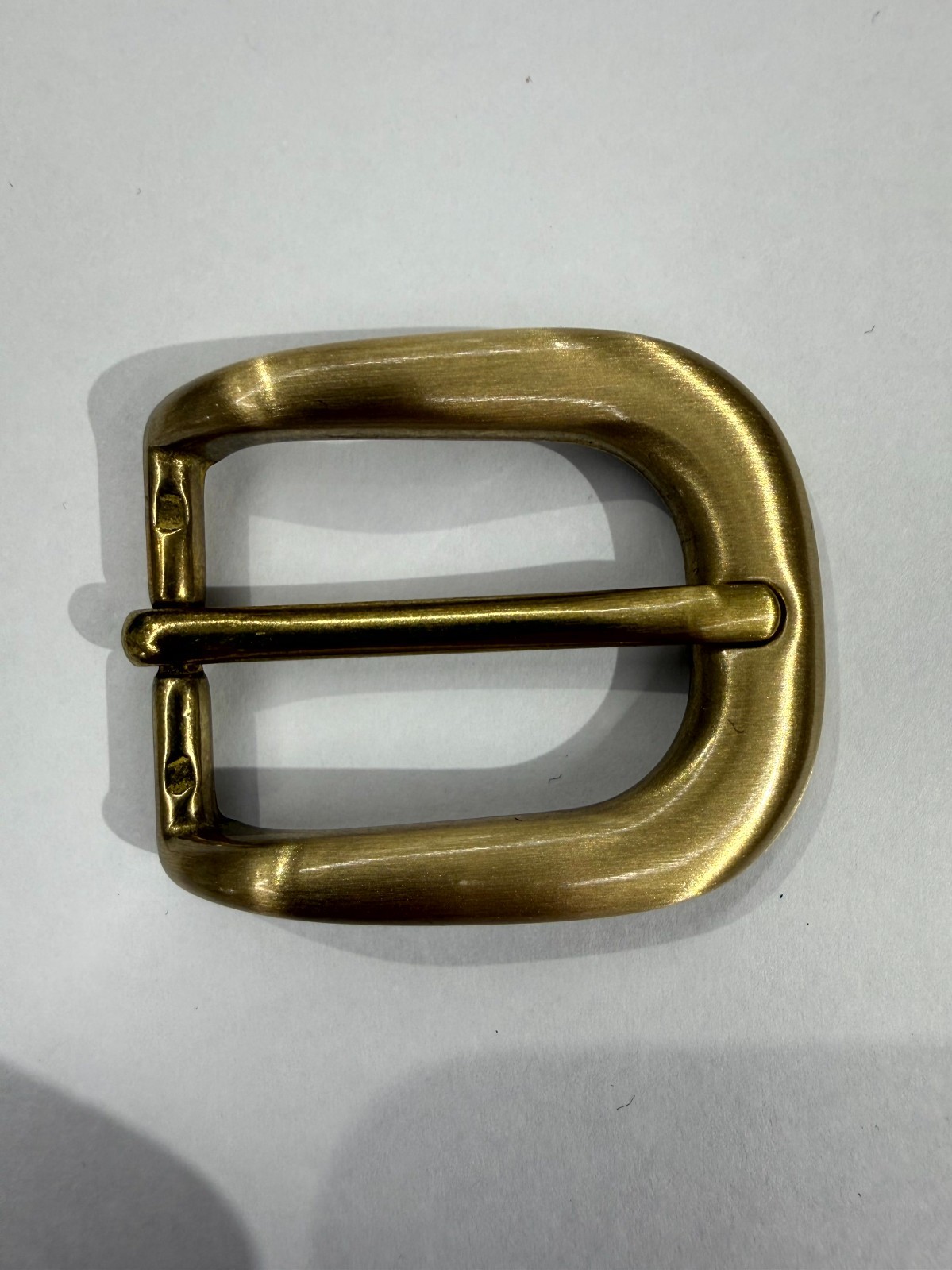 Solid Brass Satin Brass Belt Buckle Made in Italy Fits 0.98&Prime; Belt Strap