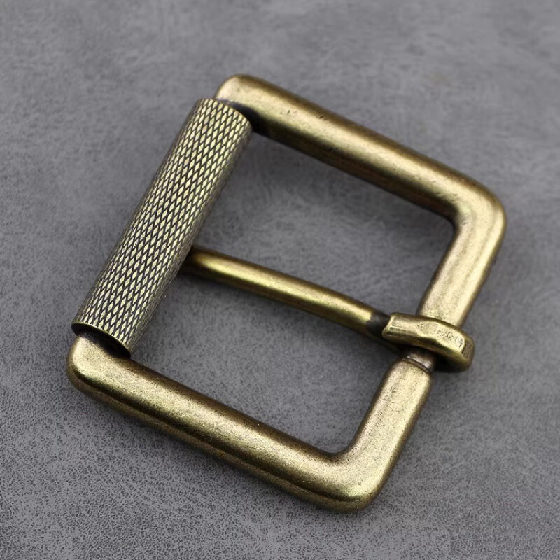 Mens Replacement Brass Roller Buckle Heavy Duty Single Prong Belt Buckle