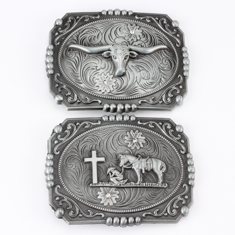 Cross Horse Belt Buckle Western Cowboy Motorcycle Riding Belt Buckle