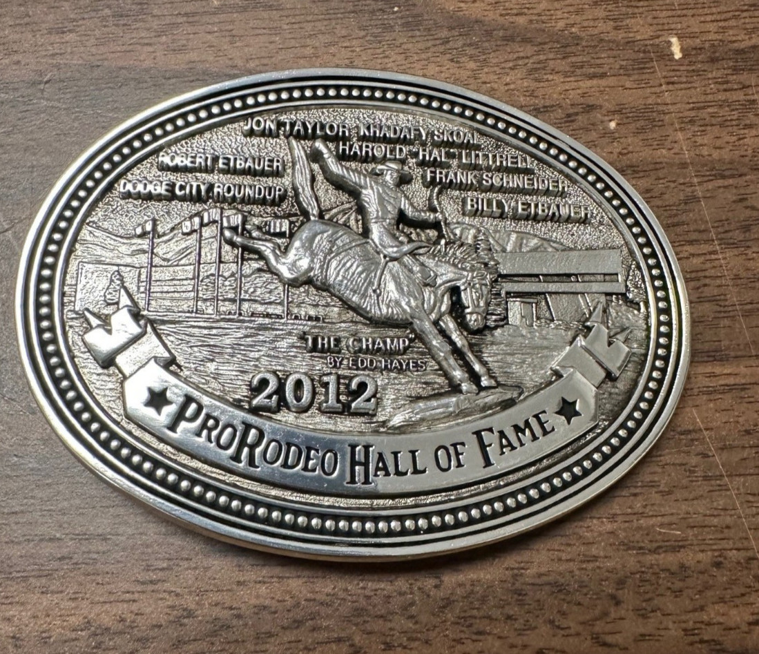 Pro Rodeo Hall of Fame Belt Buckle Montana Silversmiths Rare 2012 Brass Silver