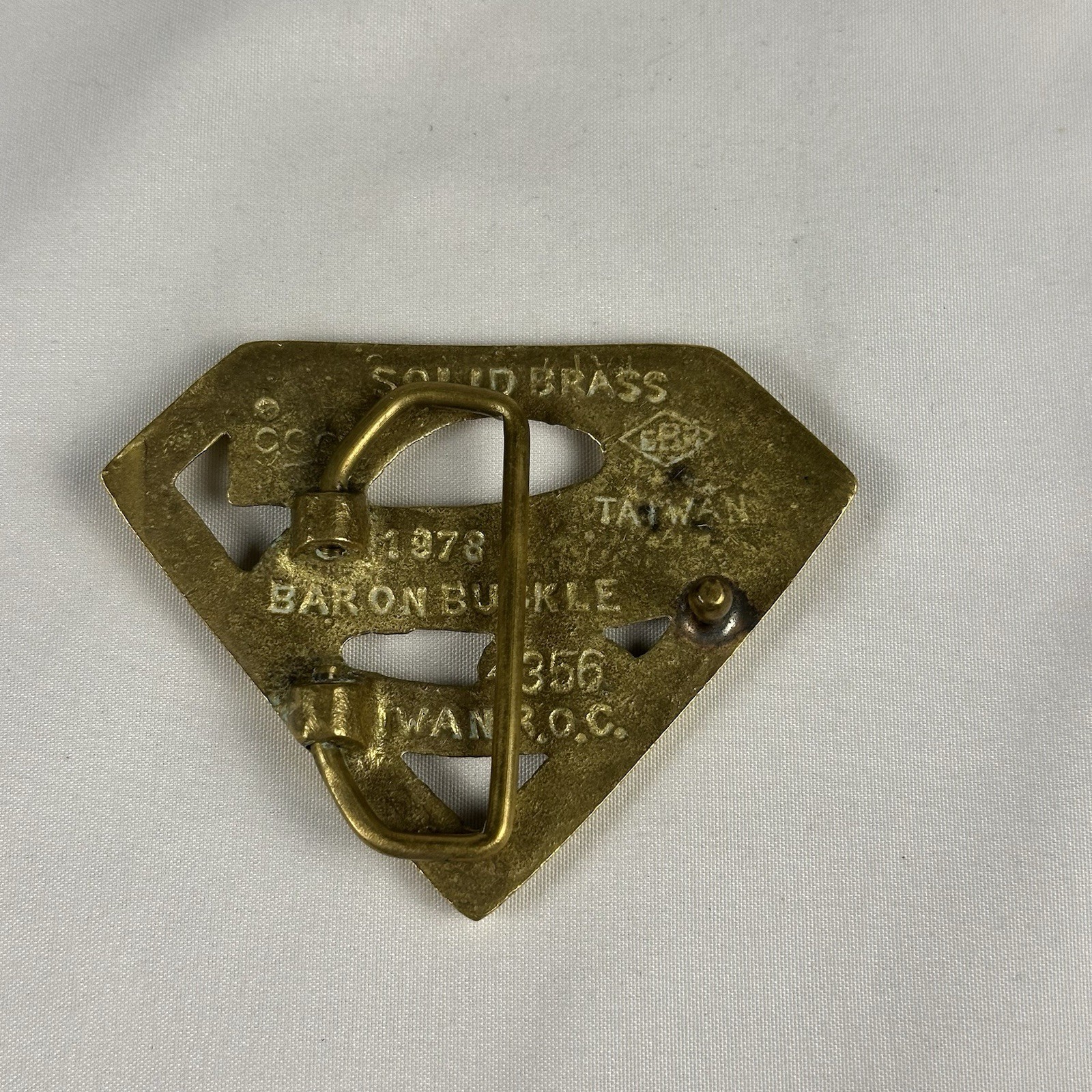 Vintage Style Initial O Belt Buckle Gold Tone Brown Enamel Monogram