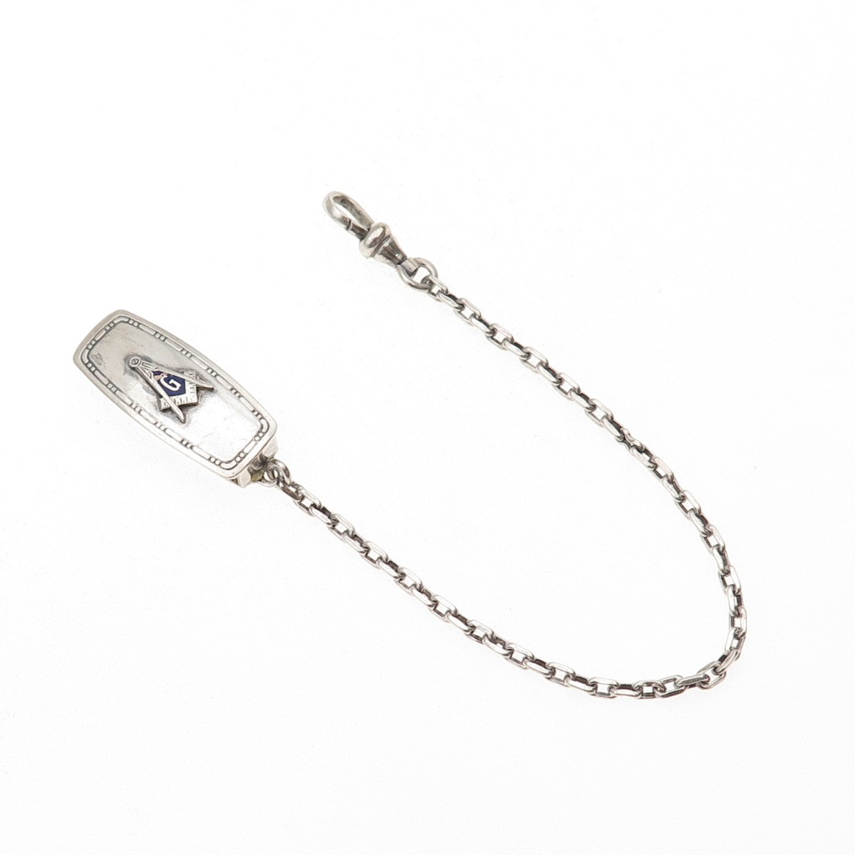 Hickok Sterling Silver Antique Art Deco Beltogram Pocket Watch / Belt Loop Chain