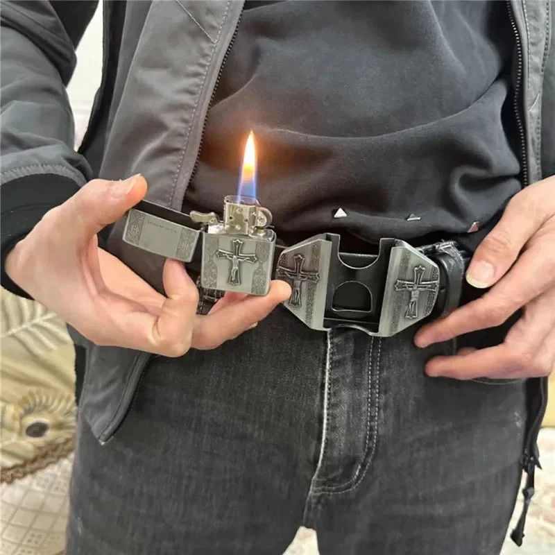 Creative Men&rsquo;s Belt Lighter Metal Belt Buckle Small Tool