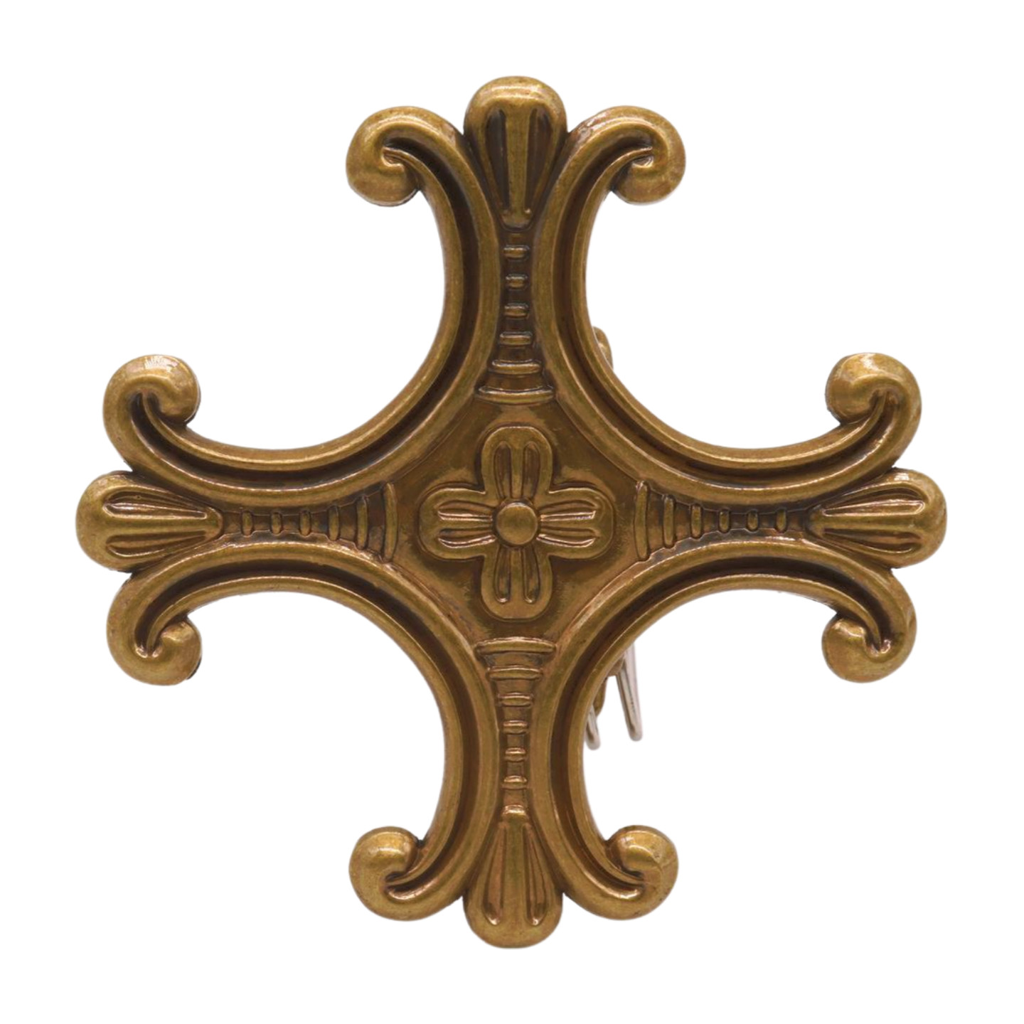 Men Women Belt Buckle Vintage Gold Color Metal Jeremiah Big Cross Saint Maurice