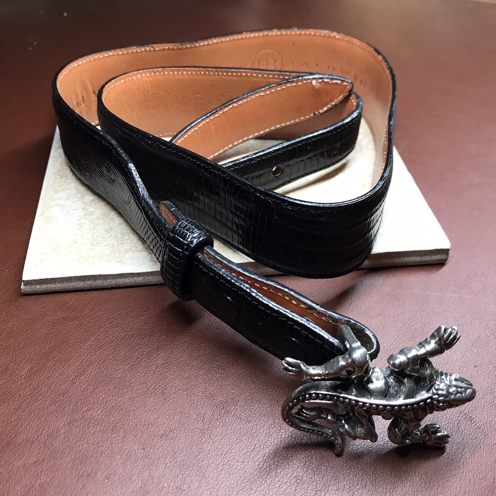 Sterling Silver Lizzard Buckel and Belt