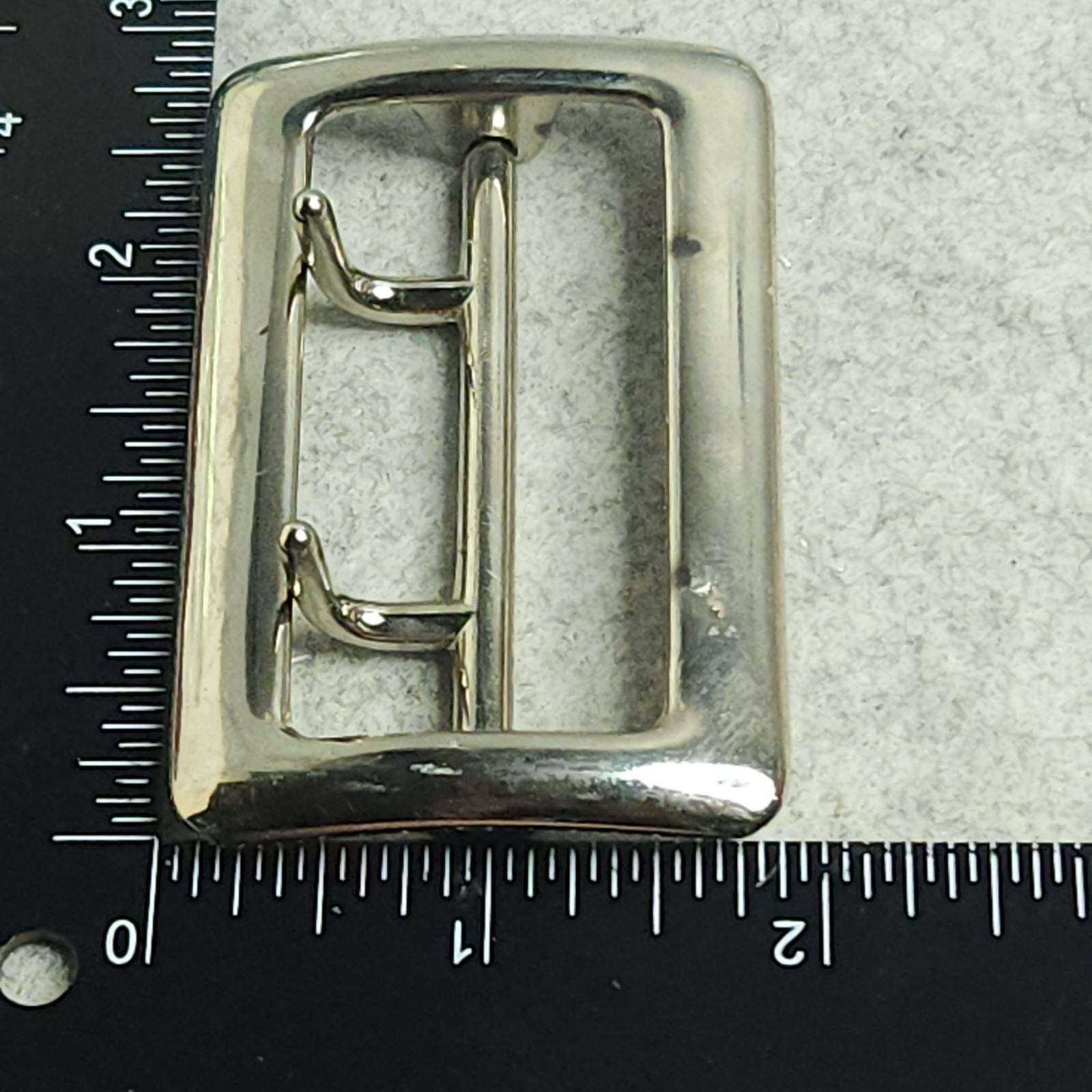 Sam Browne Belt Buckle Double Prong USA Heavy Duty 1.75 Inch Silver Tone