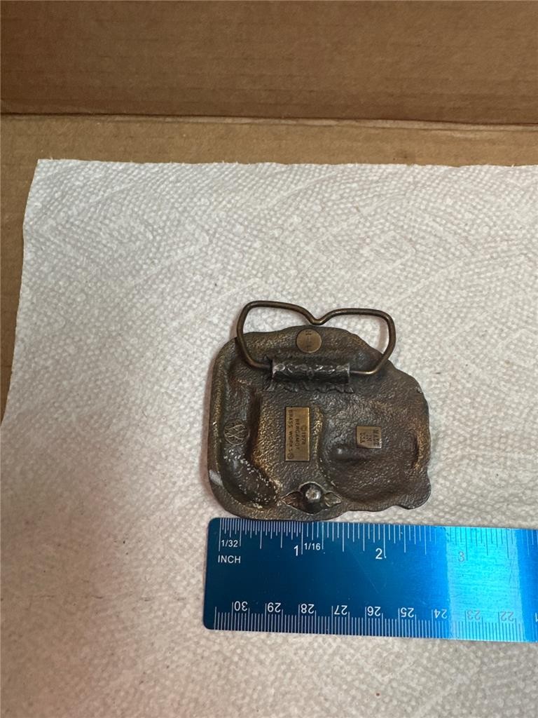 Vintage 1978 Bergamot Brass Works Bear Belt Buckle