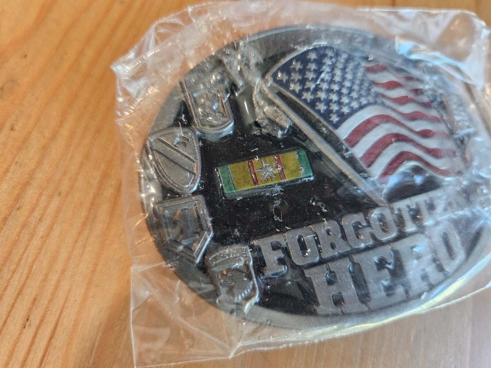Belt Buckle Vietnam Veteran Forgotten Hero Cool Cast 1980s