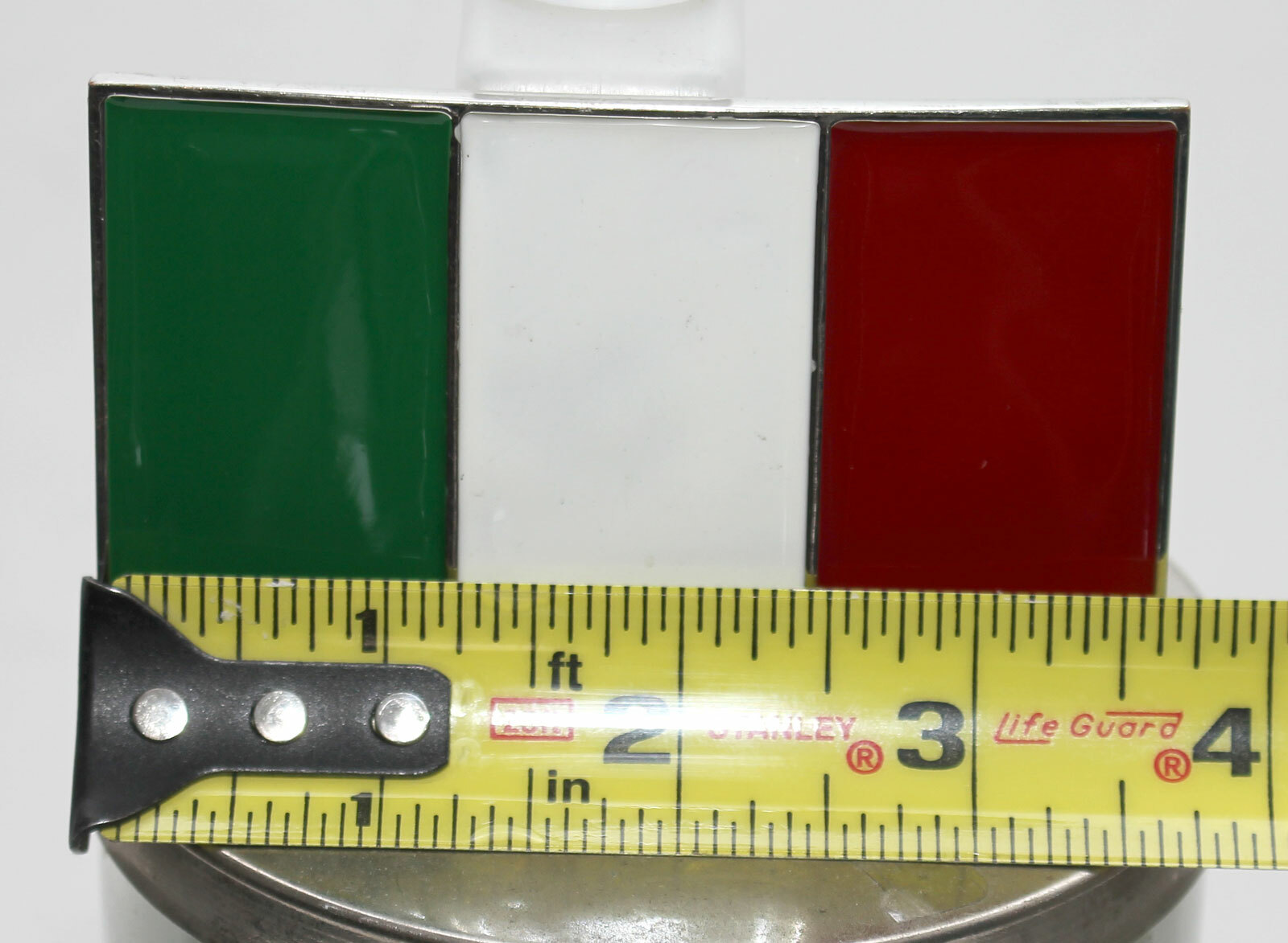 Italian Flag Enamel Metal Belt Buckle 3 5/8&Prime; x 2 1/2&Prime; – Fits 1 1/2&Prime; Wide Belt