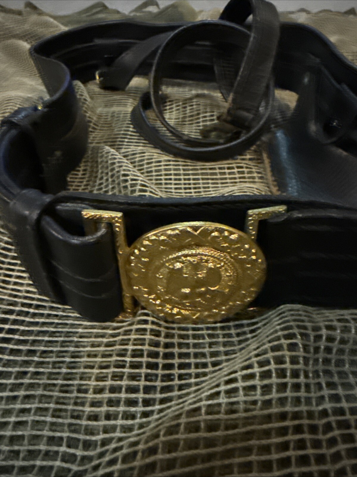 Vtg US Navy Officers Sword Belt And Buckle W/ Hangers Size 34 NS Meyer New York