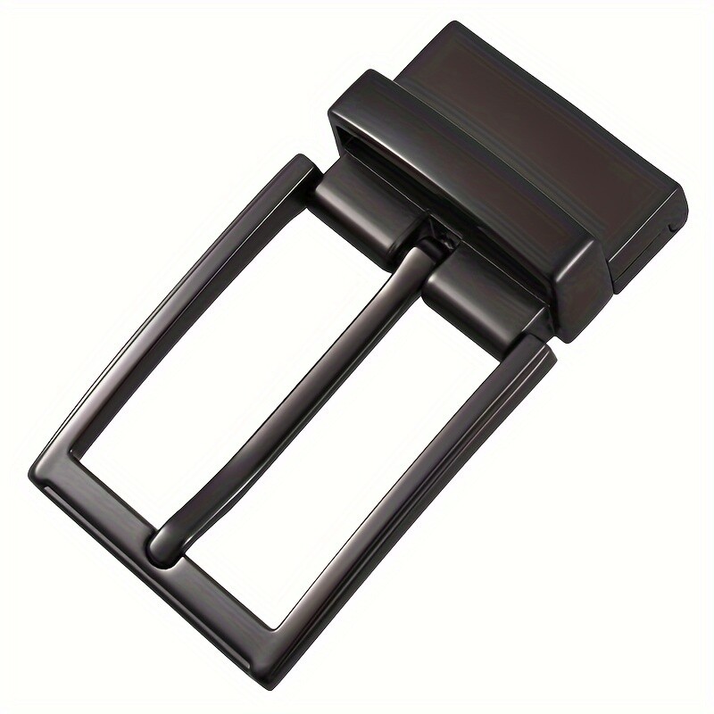 Men Belt Buckle Replacement Reversible Classic Business Black Silver 3.5cm